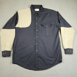 Vintage Filson Shooting Shirt Mens Large Blue Long Sleeve Button Down Style 552